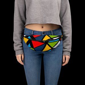 Brand New! Adjustable Colour Block Mosaic Print Fanny Pack/Crossbody Bag